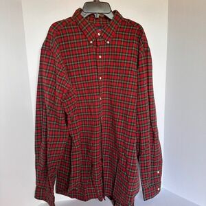 Ralph Lauren XXL Classic Fit Red Plaid Flannel‎ Long Sleeve Button Down